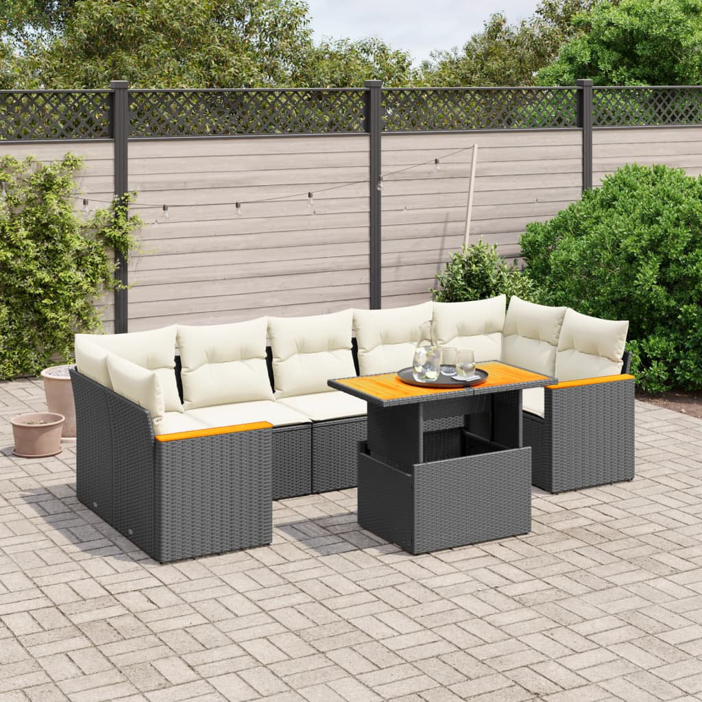 Vidaxl 8-Tlg. Garten-Sofagarnitur aus Polyrattan mit Kissen