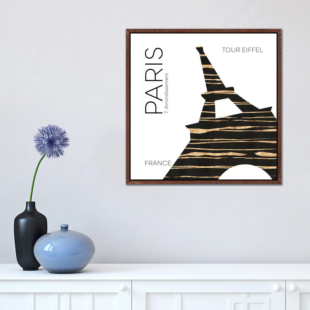 Urban Art Paris Eiffel Tower by Melanie Viola - Print on Canvas