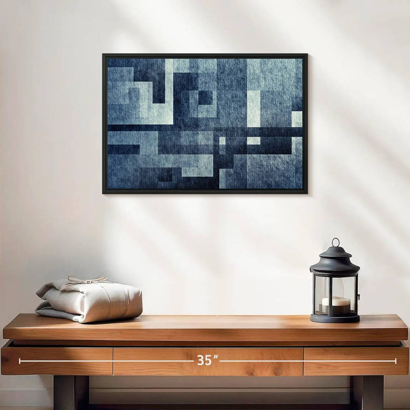 Avery - bleu abstrait créatif, H 13 po x l 19 po