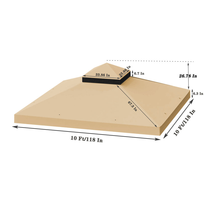 Auvent de remplacement pour abri de jardin extérieur 10 x 10 pi
