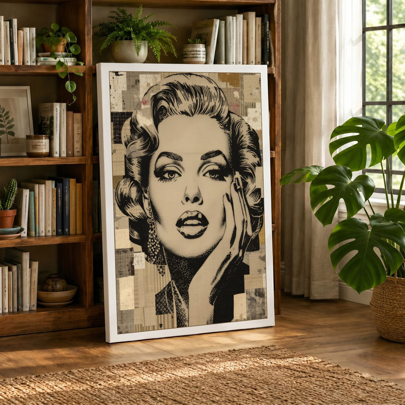 Portrait Pop Art - Wrapped Canvas, Cream Border, 30x20 - 76.2 x 50.8 cm
