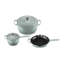 Le Creuset Signature Cast Iron 5 Piece Set, Sea Salt (5.5 Qt. Sig. RDO, 1.75 Qt. Sig. Saucepan, 9" Sig. Skillet)