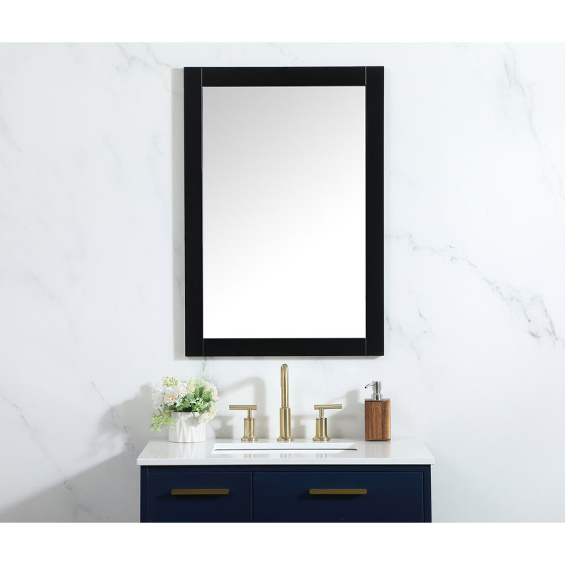 Miroir d'appoint Rosenow, Noir, H 32 po x l 22 po