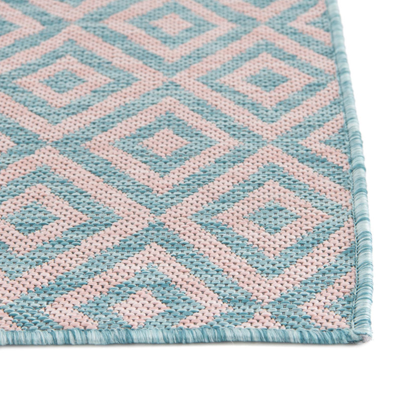 Tapis d'extérieur de couleur turquoise, Rectangle 2 pi 2 po x 3 pi
