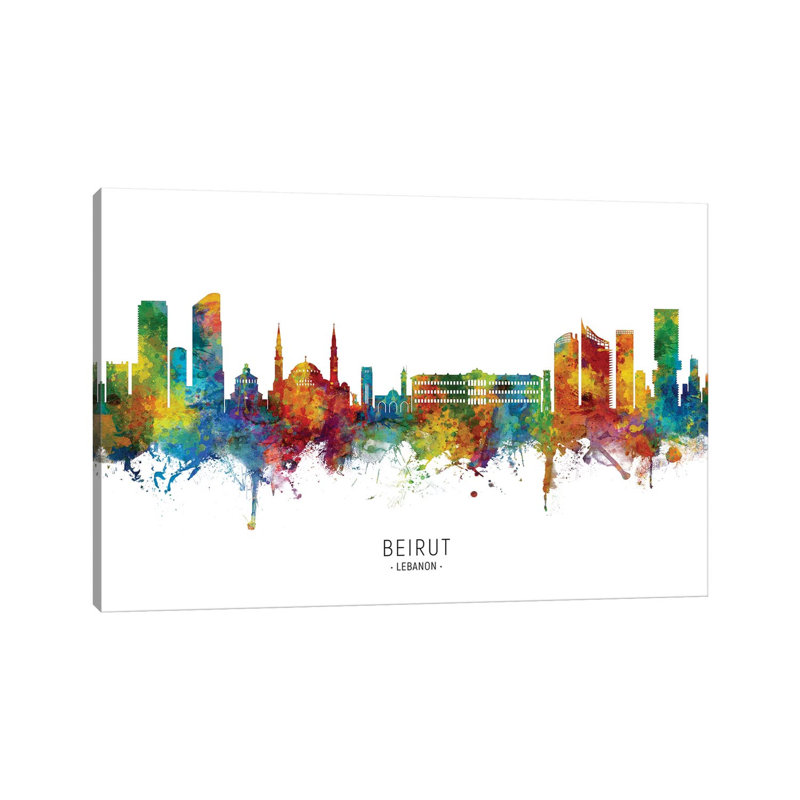 «Skyline de Beyrouth», impression sur toile tendue, H 12 po x l 18 po x 1,5 po