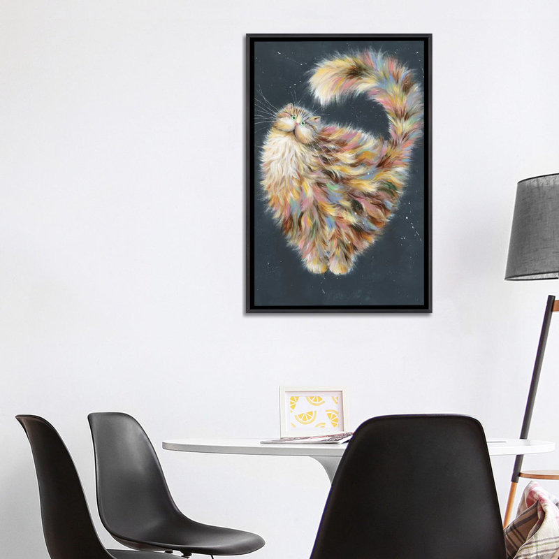 Patapoufette par Kim Haskins-impression d’art graphique, H 26 po x l 18 po x P 1,5 po, Toile avec cadre noir patiné