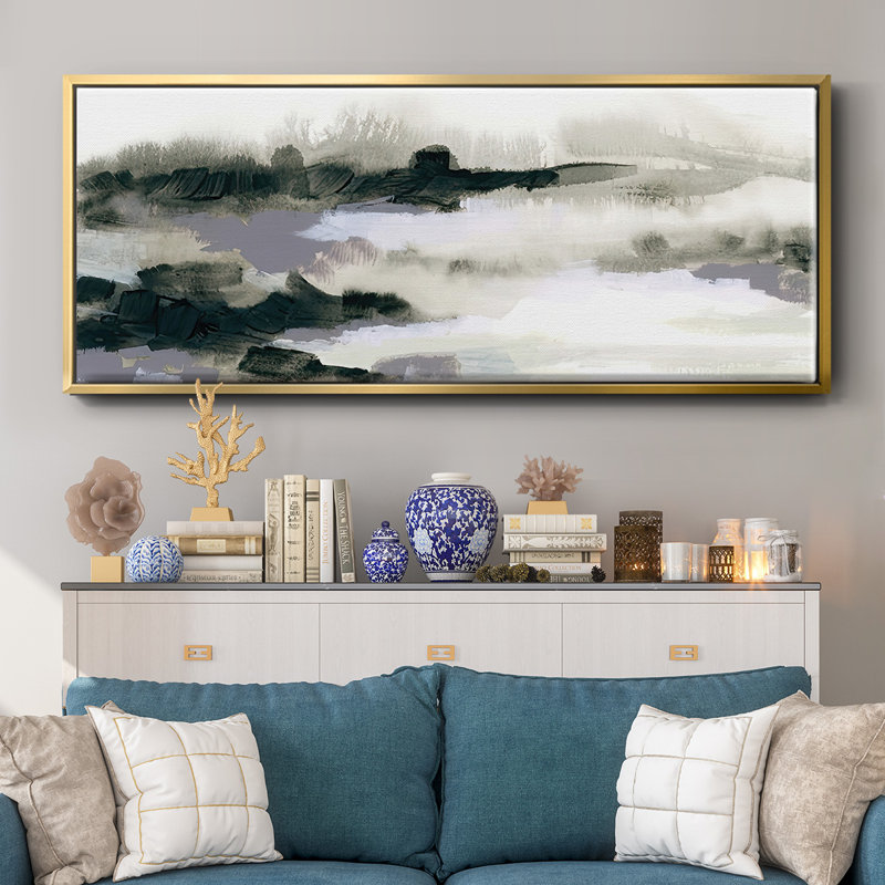 Abstract  March IV- Framed Canvas, 20" H x 50" W