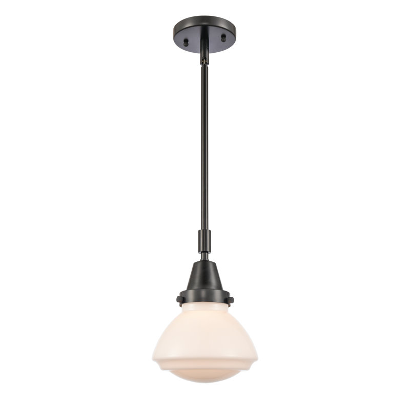 Luminaire suspendu en forme de cloche à 1 lumière Caille, Blanc mat, DEL, Noir mat