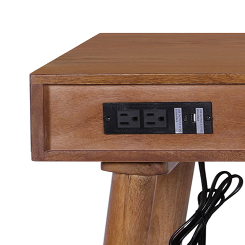 Bureau d'écriture semi-assemblé 45 "avec prises USB et CA Sedona, noyer, Noyer