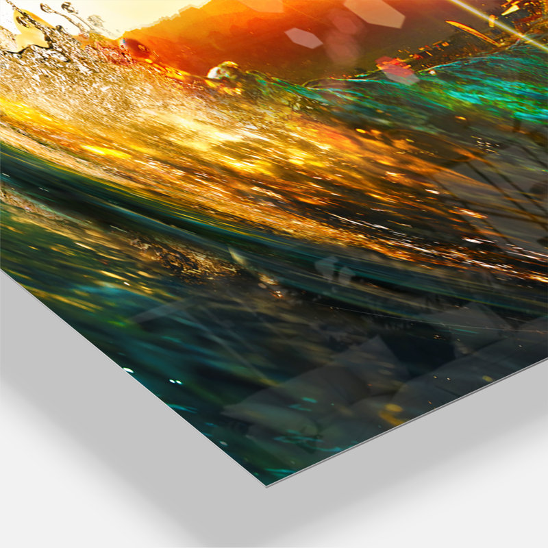 Horloge murale moderne colorée «Ocean Waves Falling Down», H 32 po x l 24 po x P 1 po