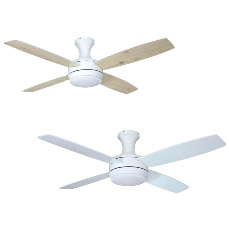 132cm Ceiling Fan with Light Kit, White