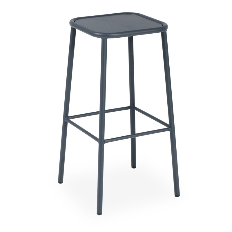 Shel Steel Outdoor Stool, Grey