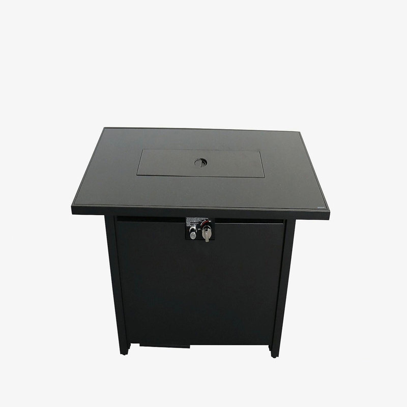 Table de foyer d'extérieur couverte en acier