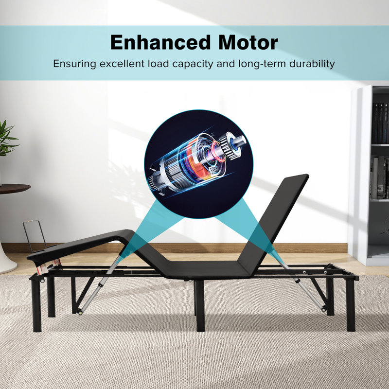 Split king adjustable base: motorized zero-gravity design with wireless remote - base only, premium build