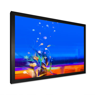 Impression florale sur fond tempête printanière sur toile