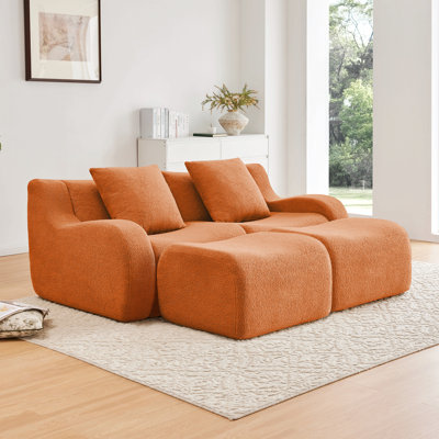 Canapé doux en tissu désossé, conception antidérapante, chaise longue d'assemblage, accoudoirs incurvés, support ergonomique, éponge à haute densité 32D, pour les salons