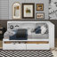 Lit de jour simple avec 2 tiroirs de rangement et ports USB-147356002
