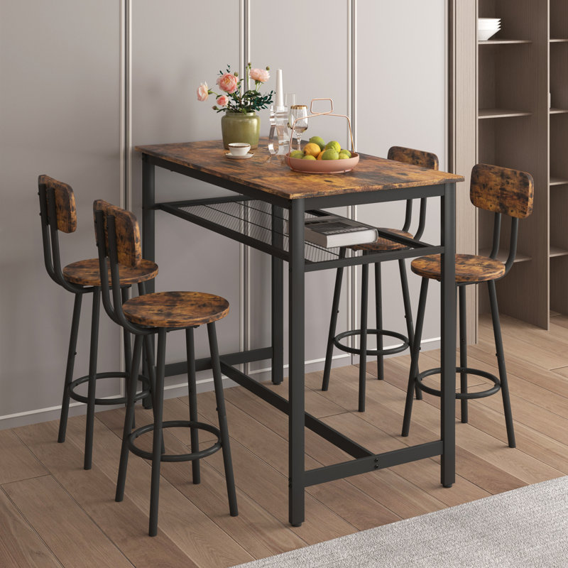 Ensemble de table de cuisine 5 pièces à hauteur de comptoir, table de bar avec 4 chaises