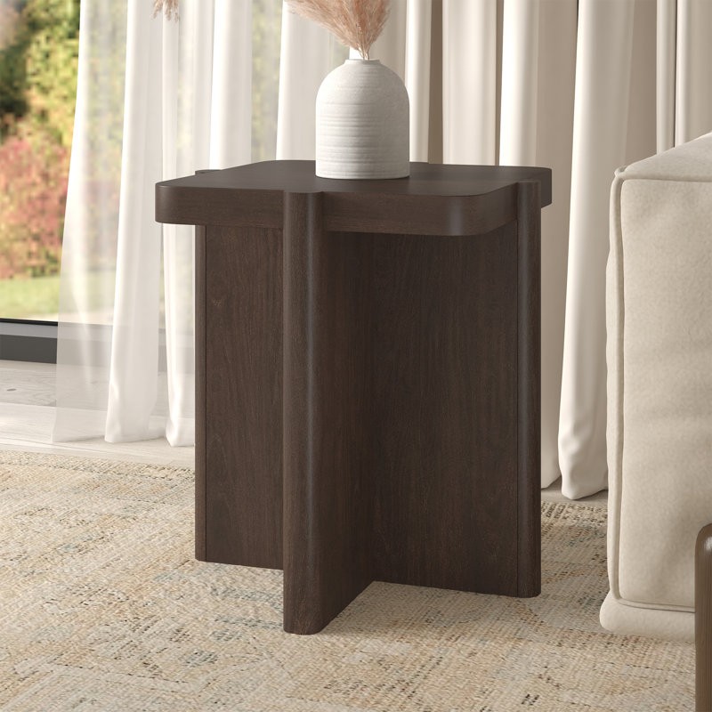 Laguna 20" Wide Square Side Table in Brown Oak, Brown Oak