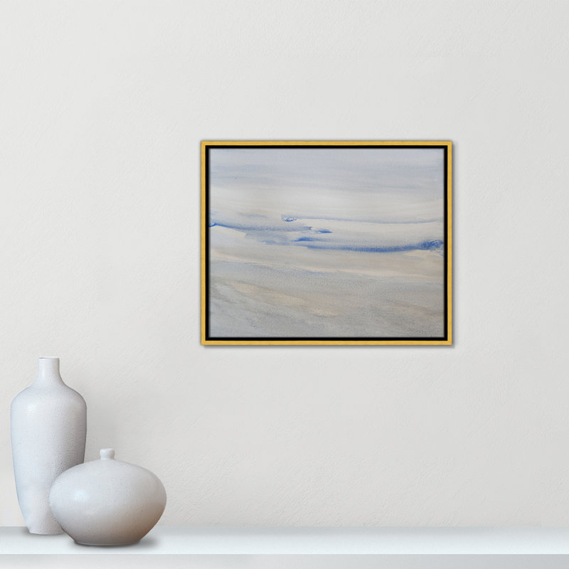 «Silent Direction Print» par S.H. Khân, Toile avec cadre, Gold Floater, L 21,5 po x H 17,5 po