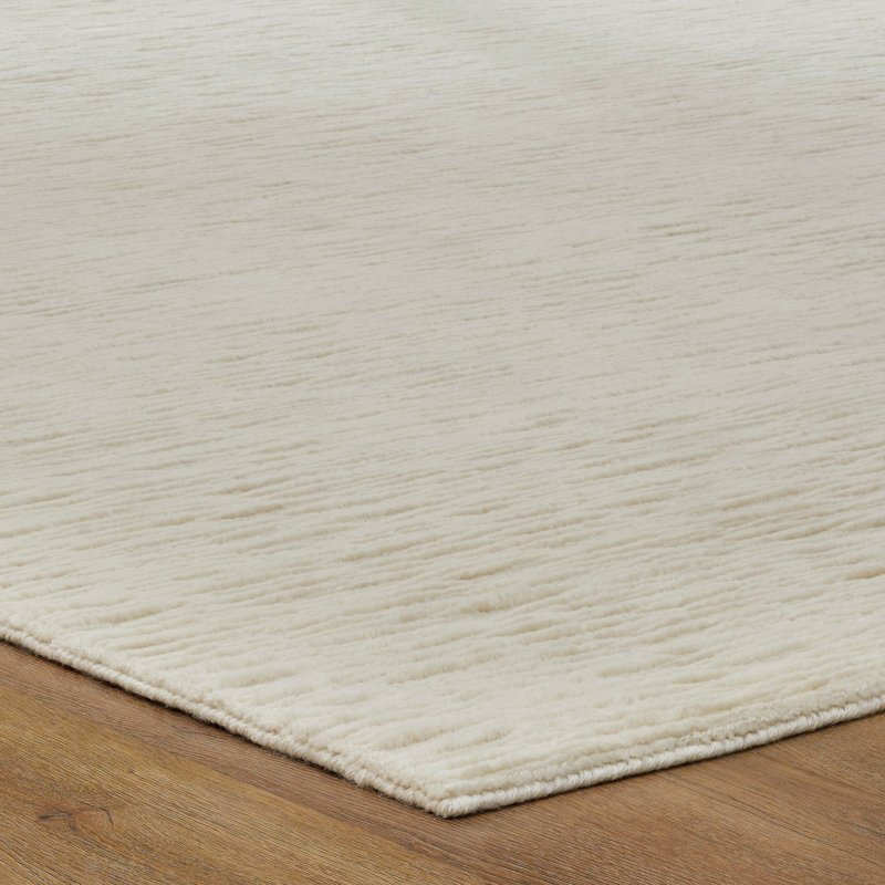 Serenity Sandy Dune Wool Hand Loomed Area Rug, Ivory, Rectangle 12' x 15