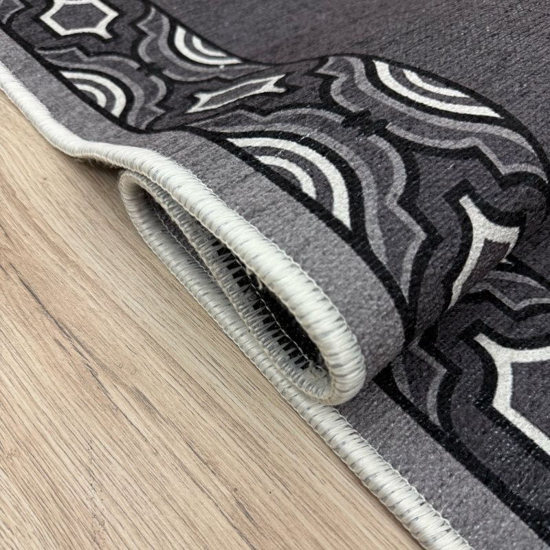 Tapis gris antidérapant sur mesure, Tapis de couloir 2 pi 8 po x 22 pi
