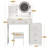 Fashionable Vanity Table With Lights & Mirror, 3 Lighting Modes, White, Bedroom Storage, Adjustable Shelf Modern Makeup Chair And - Shelves, Multiple