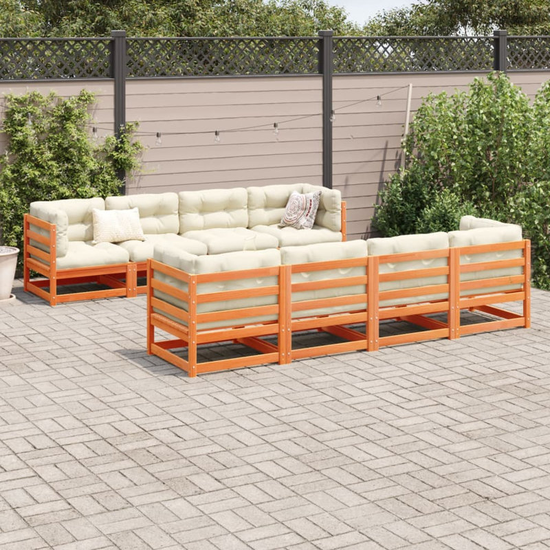 Ensemble de canapé de patio en bois de pin massif anthracite, tissu Oxford, coton PP