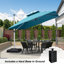 Parasol en porte-à-faux carré 10 pi avec base en terre, bleu turquoise-96664828