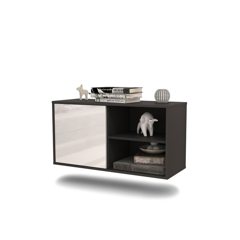 Hardwicke Unfinished Floating TV Stand, High Gloss White