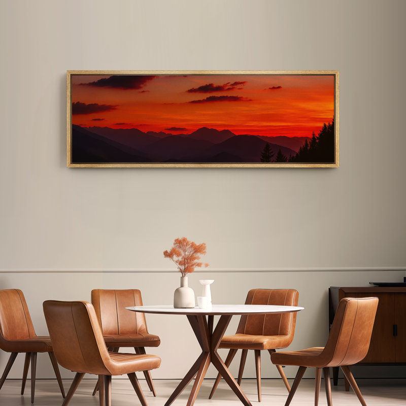 Grande impression sur toile encadrée, impression de paysage coucher de soleil pour la nature, H 20 po x l 60 po, Naturel