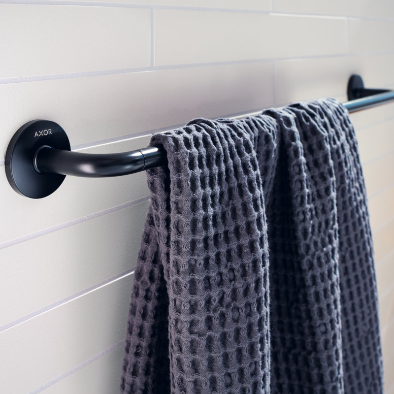 Universal Circular Wall Mounted Towel Bar, Matte Black