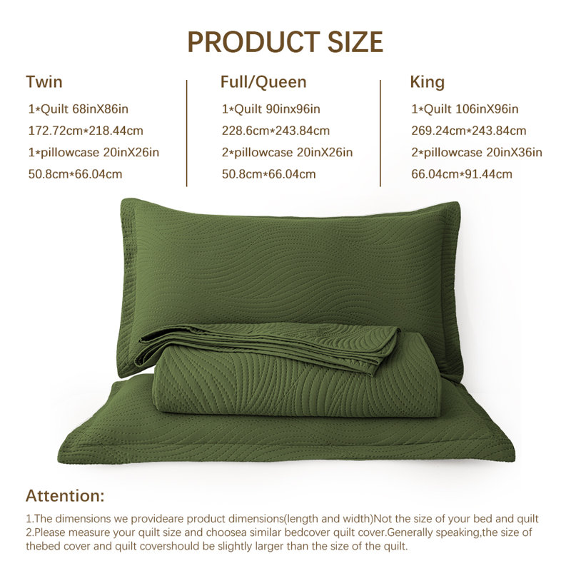 Ensemble de couvre-lit 3 pièces XAKING - Ensemble de courtepointe légère en microfibre réversible et respirante avec 2 taies décoratives
