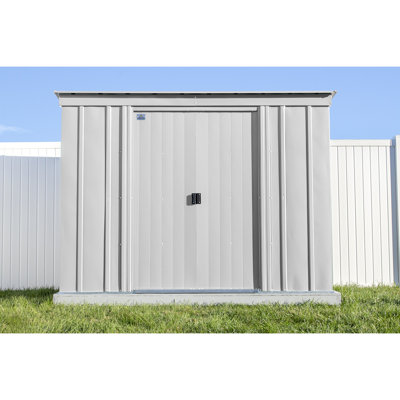Classic Steel Storage Shed, 8X4, Flute Grey