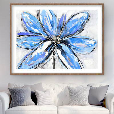 «Blue Flower Botanical», reproduction d'art encadrée