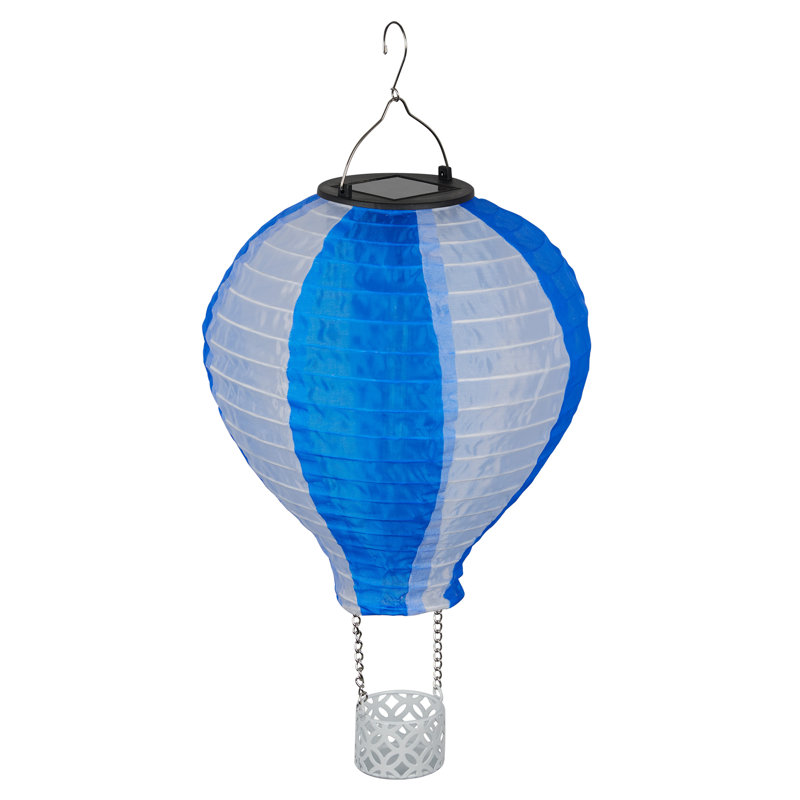 Solar Blue and White Hot Air Balloon LED Light