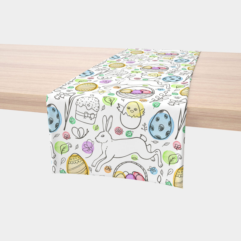Stan Floral Easter Table Runner, 108" x 14"