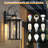 1-Light 15"H Black Iron Outdoor Wall Lantern with Tempered Glass