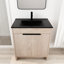 Meuble-lavabo de salle de bain 30 po autoportant avec céramique noire. 2 portes d'armoire à fermeture en douceur. Contreplaqué moderne. Évier de comptoir réglable en céramique.-8844910