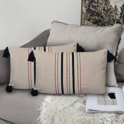 Housse de coussin rectangulaire 100% coton