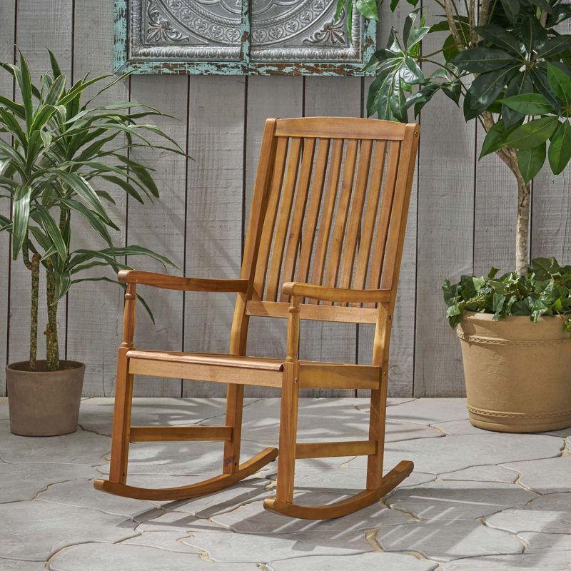 Chaise berçante pour l'extérieur Arcadia, bois d'acacia