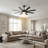  52-inch Modern Ceiling Fan with Light, 8 ABS Blades, DC Motor, 6 Speeds, Downrod Mount for Bedroom, Living Room
