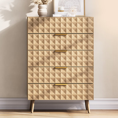 Multi-use 5-drawer Dresser Organizer - Chest Of Drawers Dresser For Bedroom, Office Supplies, Entryway Organizer Or Nursery Storage