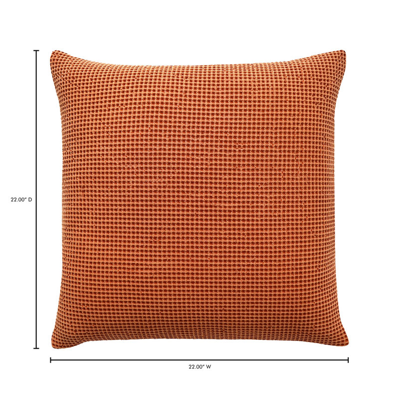 Ria 22'' Orange Cotton Transitional Pillow