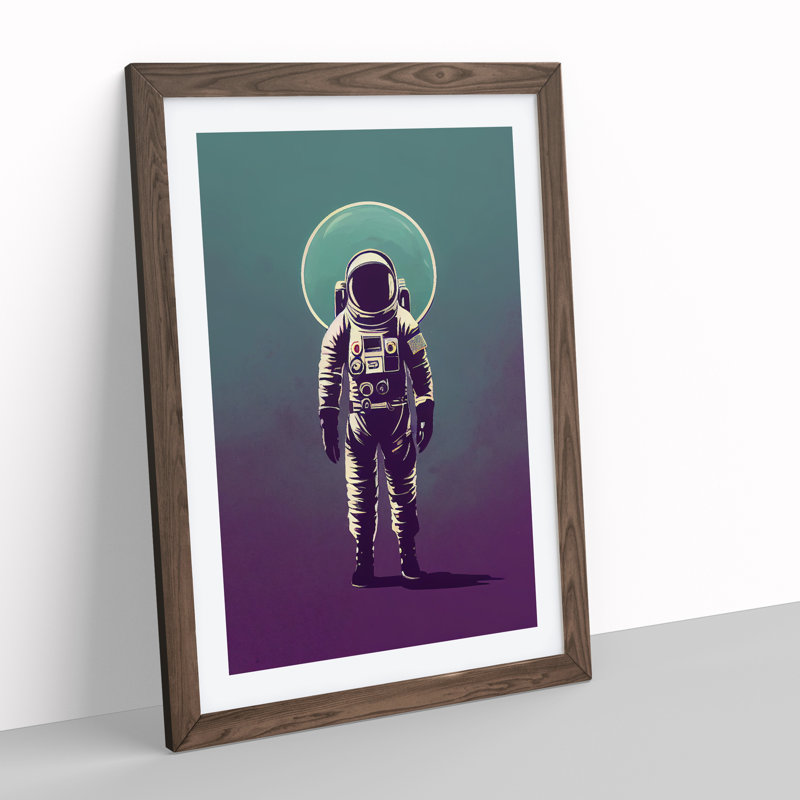 Astronaut Of The Future - Single Picture Frame Painting, 64cm H x 46cm W x 2cm D, Walnut Framed