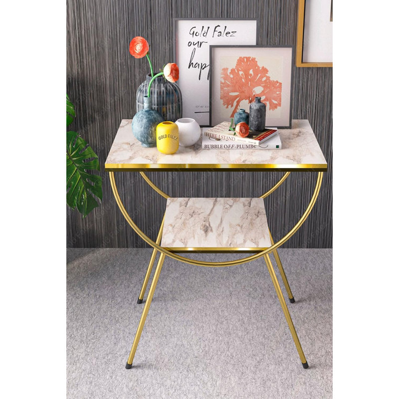 Aveline 18cm Console Table, White Marble
