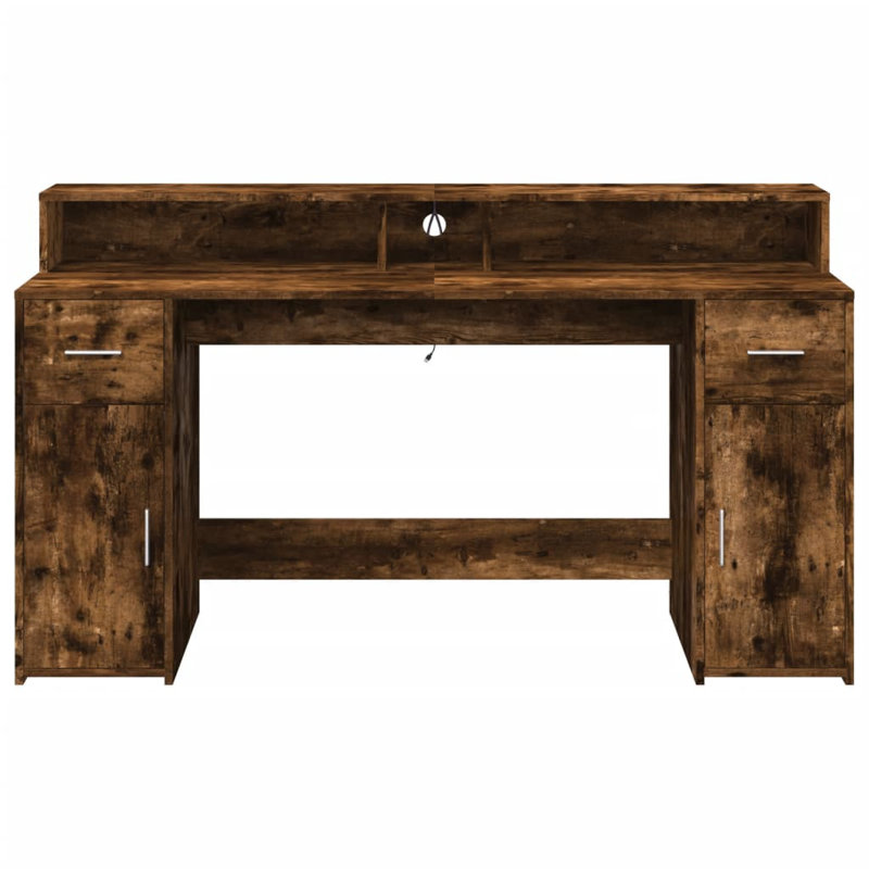 Computer Desk, Smoked oak, 91cm H x 160cm W x 55cm D