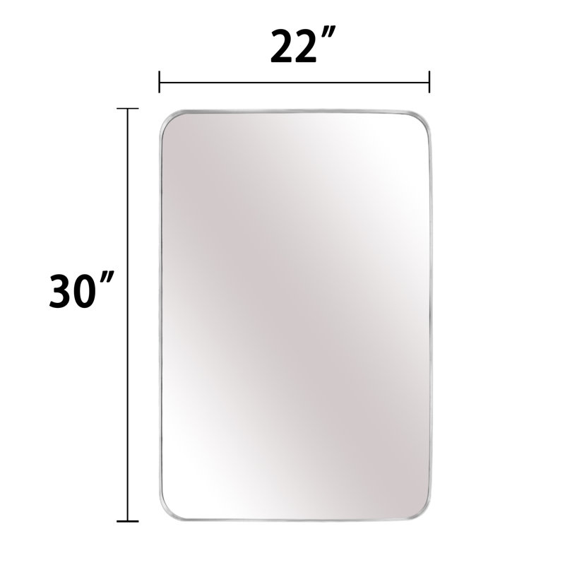Eitzen Rectangle Wall Mirror High-Strength Tempered Glass and  Stainless Steels Framed Wall Mirror Accent Mirror, 30" x 22"