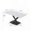 Table de salle à manger de 63 po en pierre frittée avec pieds en X - Blanc-603127572-603127575