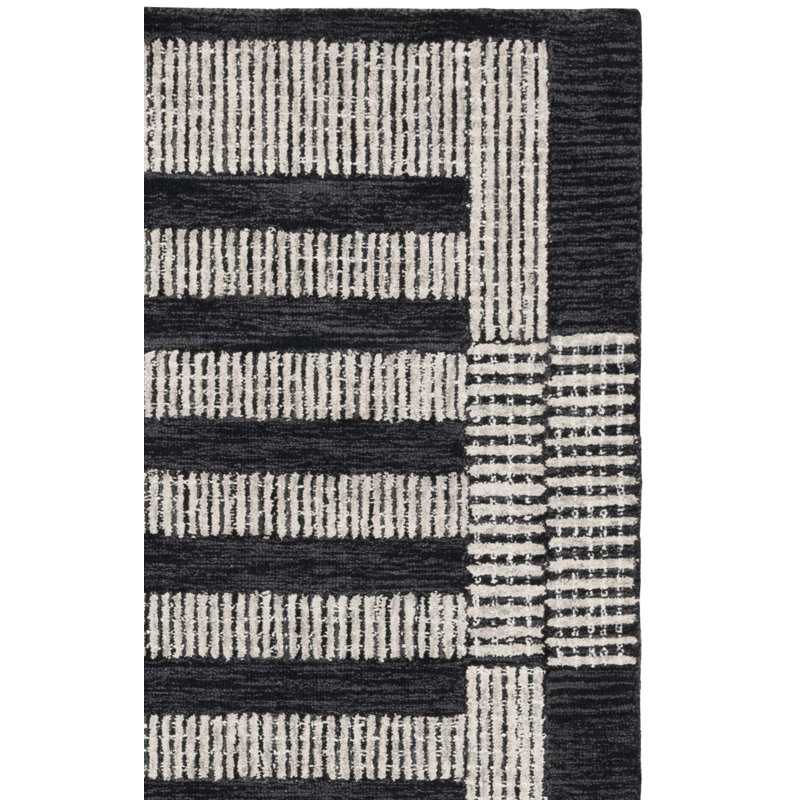 Striped Hand-Tufted Wool Area Rug, Runner 2'3" x 8'